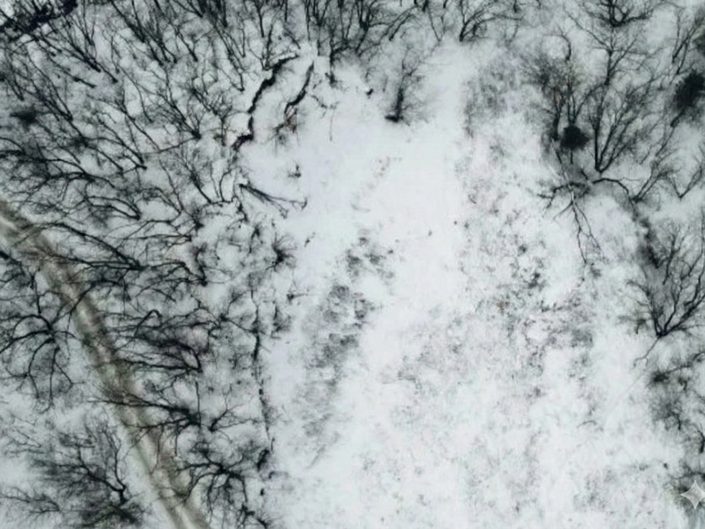 Nieruchomość zimą przed przygotowaniem nowej wizualizacji.